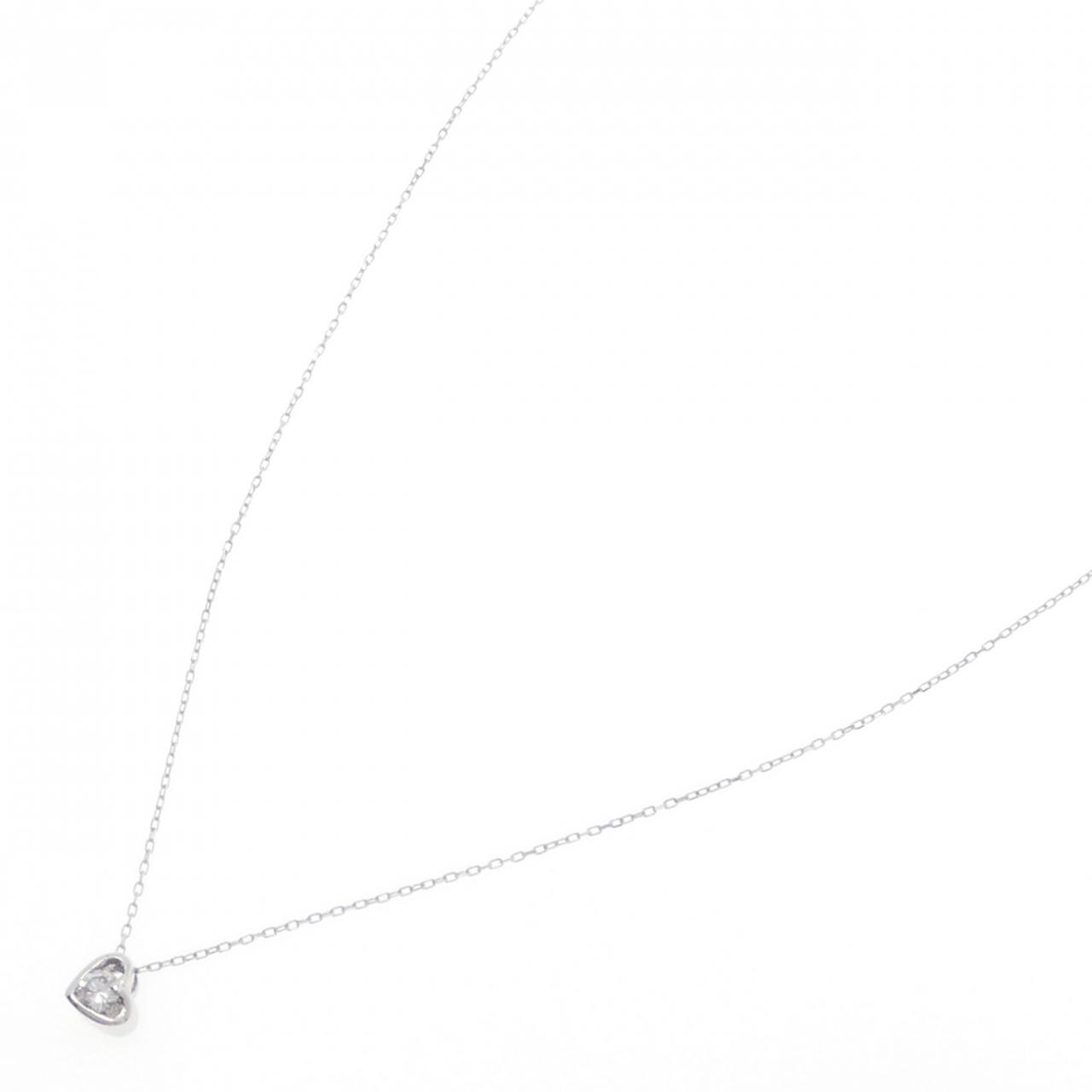 K18WG 心形钻石项链 0.08CT