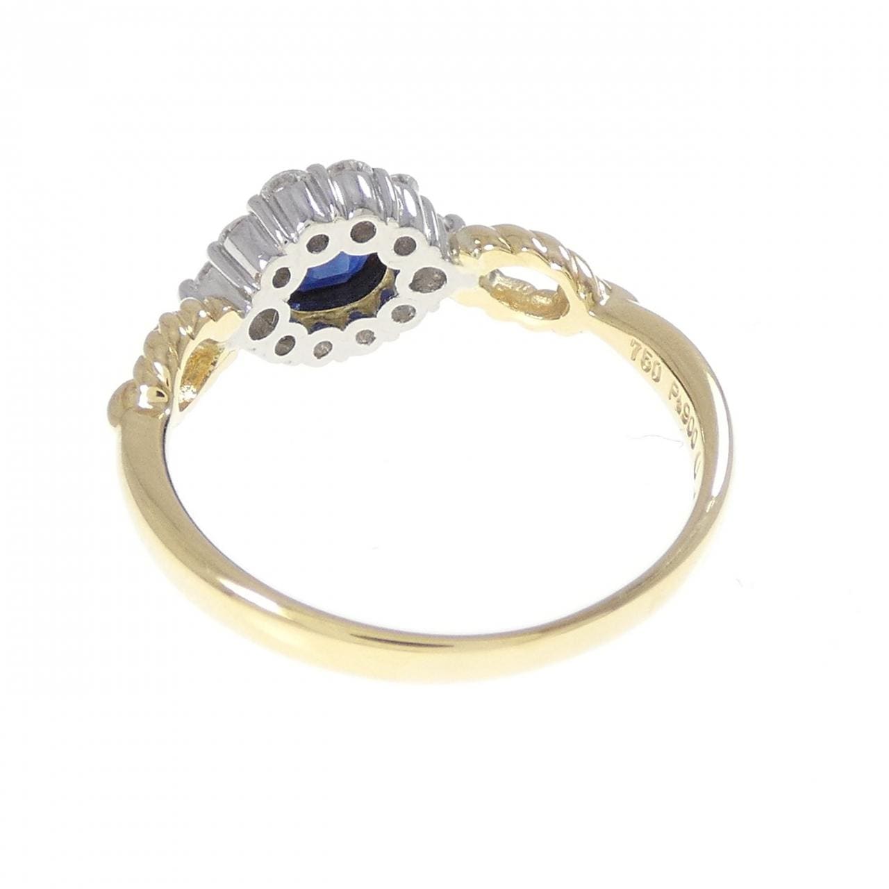 750YG/PT900蓝宝石戒指0.48CT