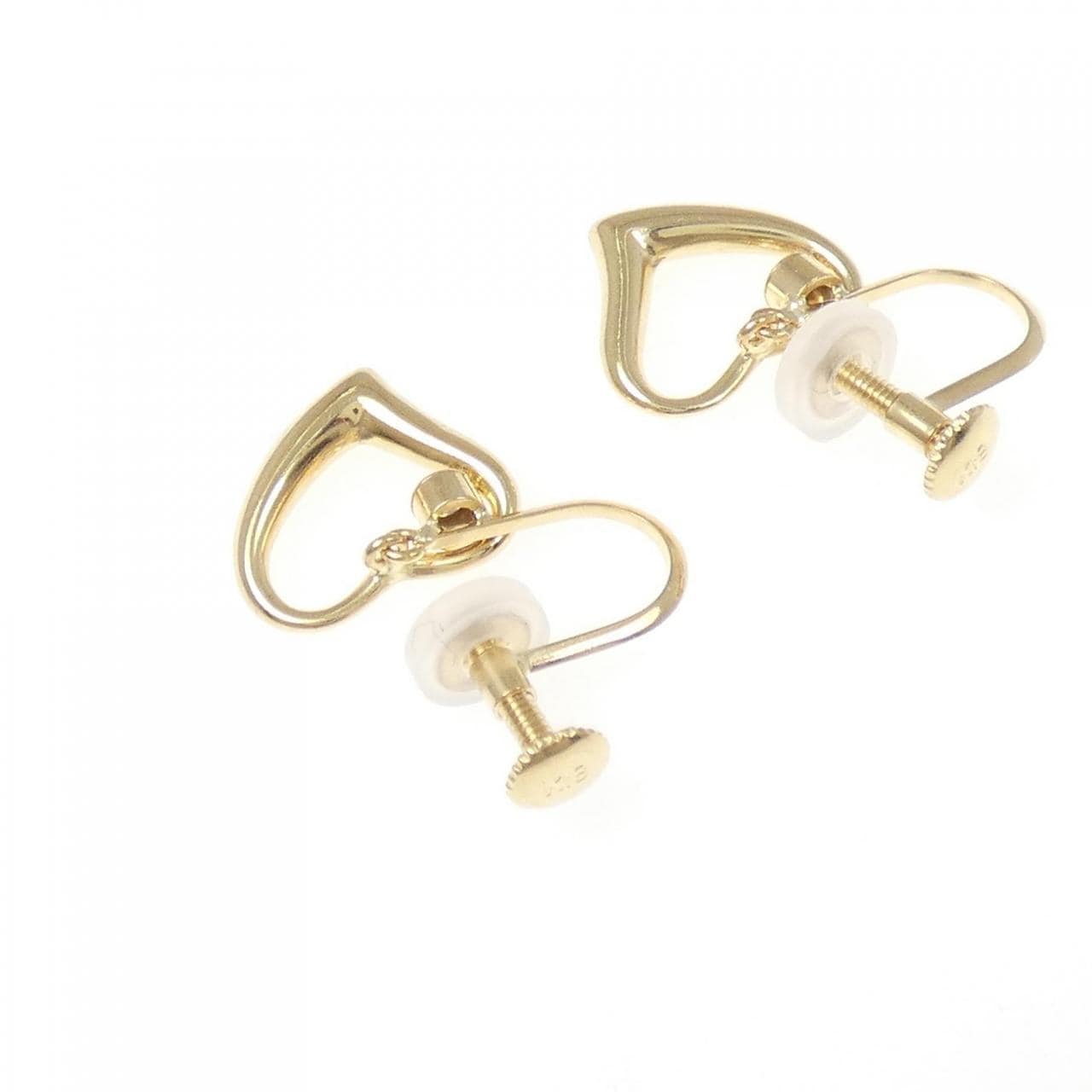 K18YG ハート ダイヤモンド イヤリング