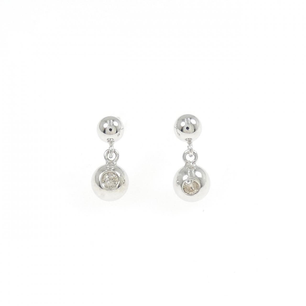K18WG ダイヤモンド ピアス 0.04CT