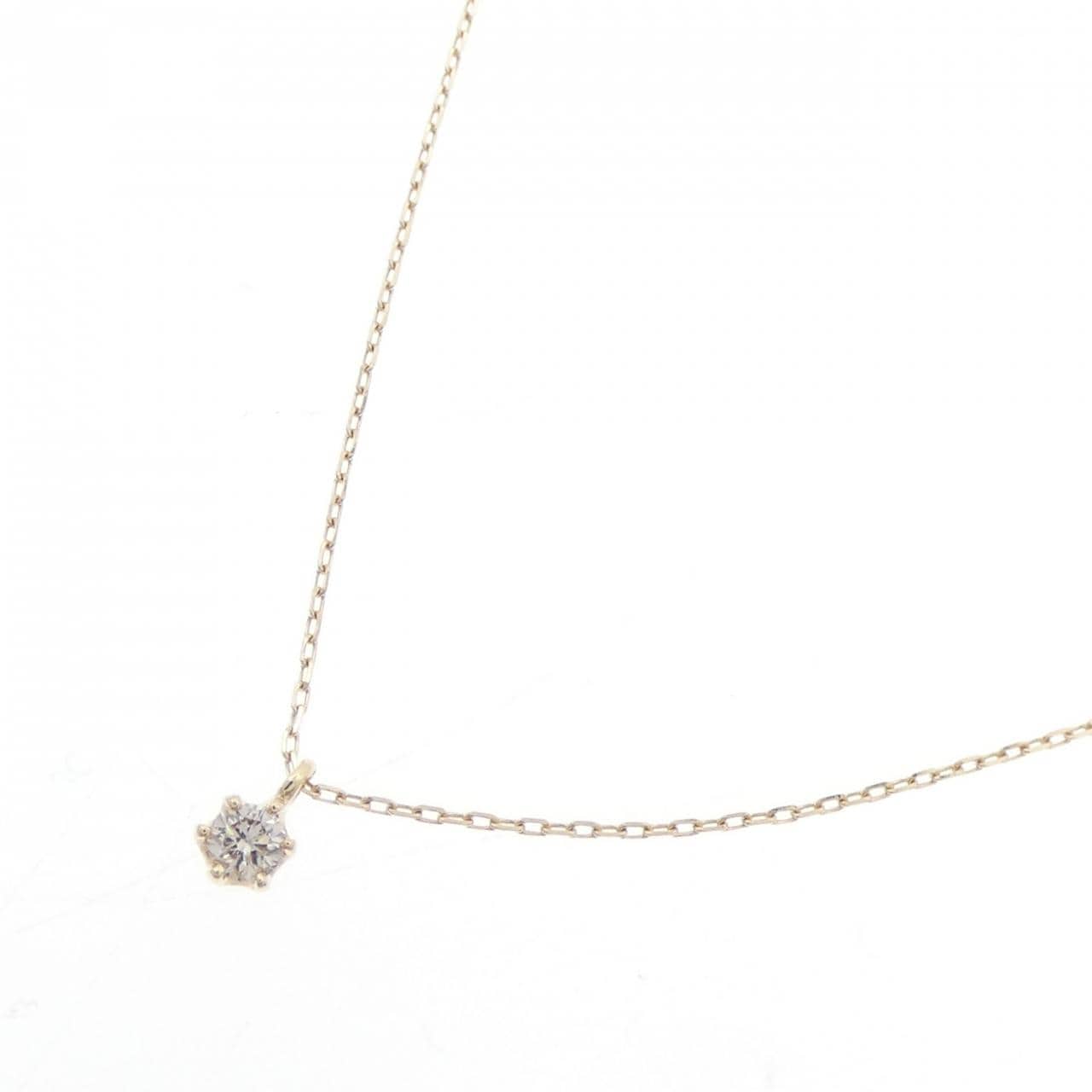 K10YG ソリティア ダイヤモンド ネックレス