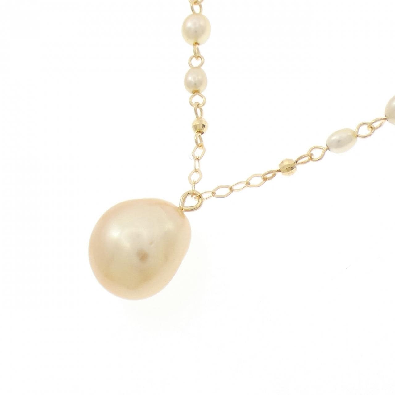 K18YG 白蝶パール ネックレス