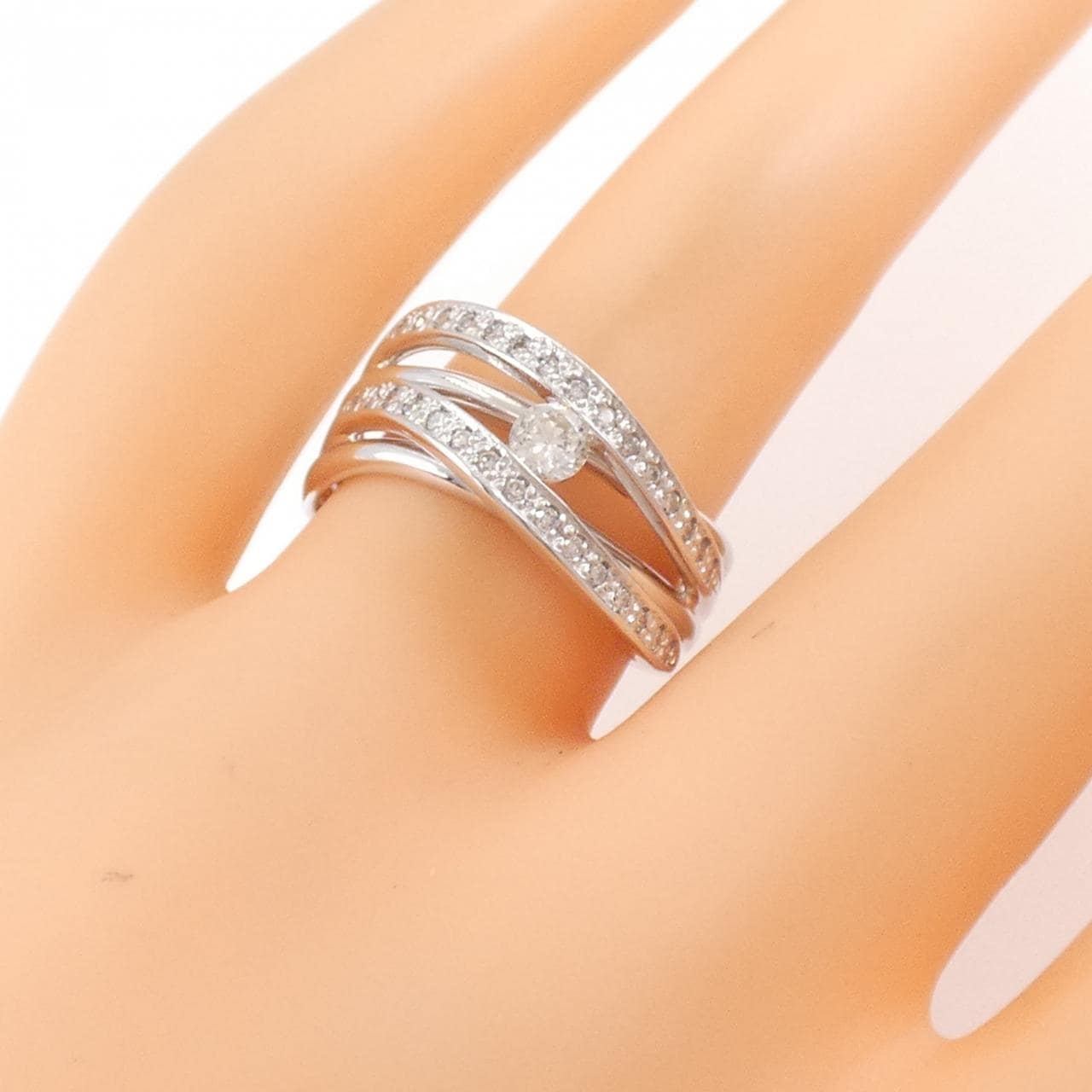 K18WG ダイヤモンド リング 0.30CT