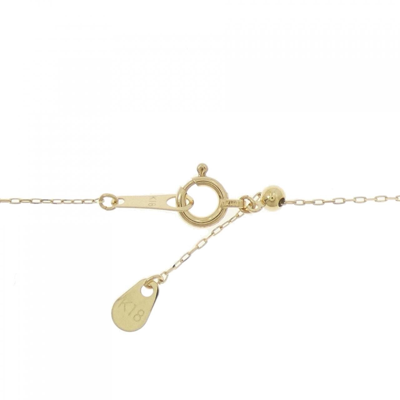 [BRAND NEW] K18YG Flower Aquamarine Necklace 0.57CT