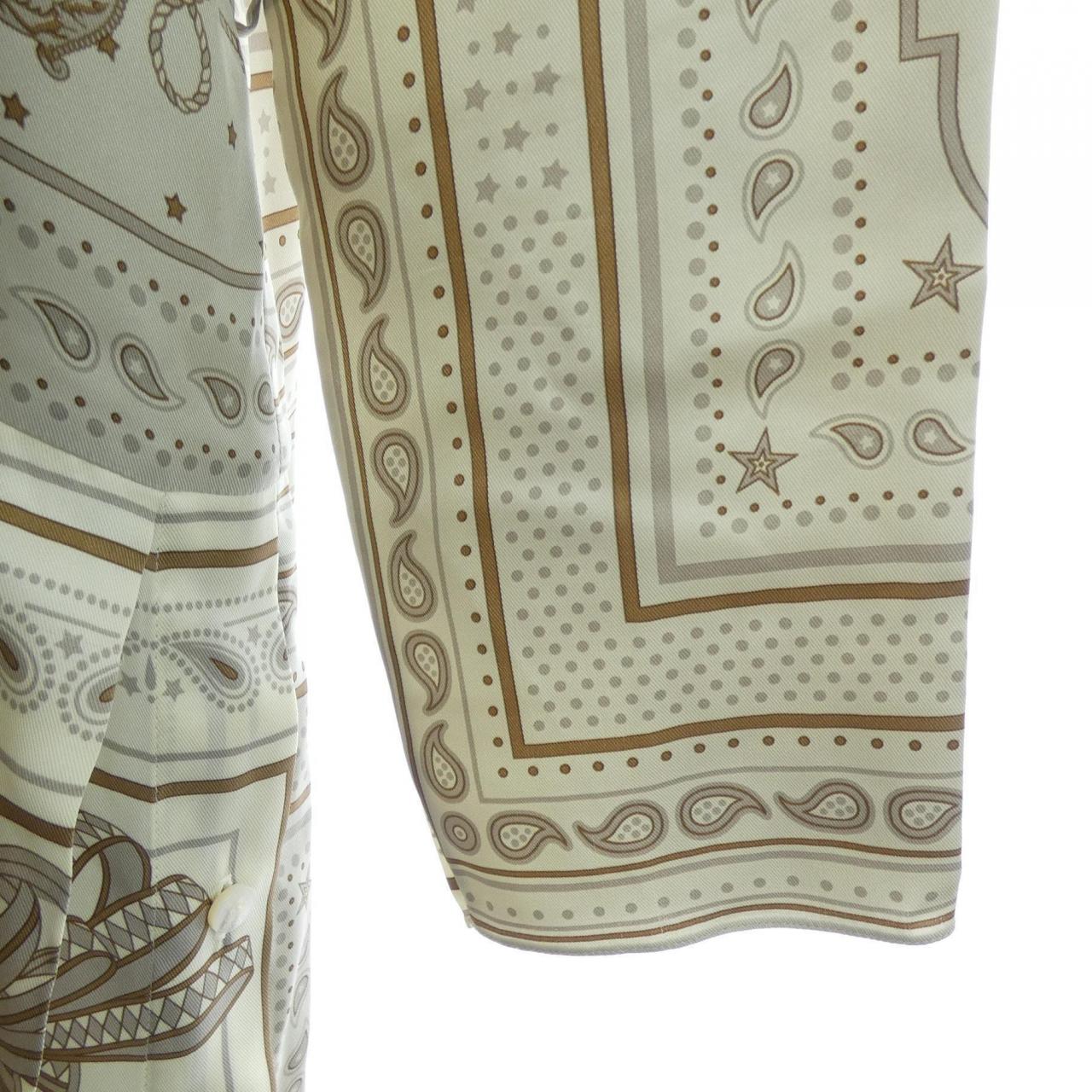 HERMES HERMES LES RUBANS DU CHEVAL *07-7300 Twill Reine Dress