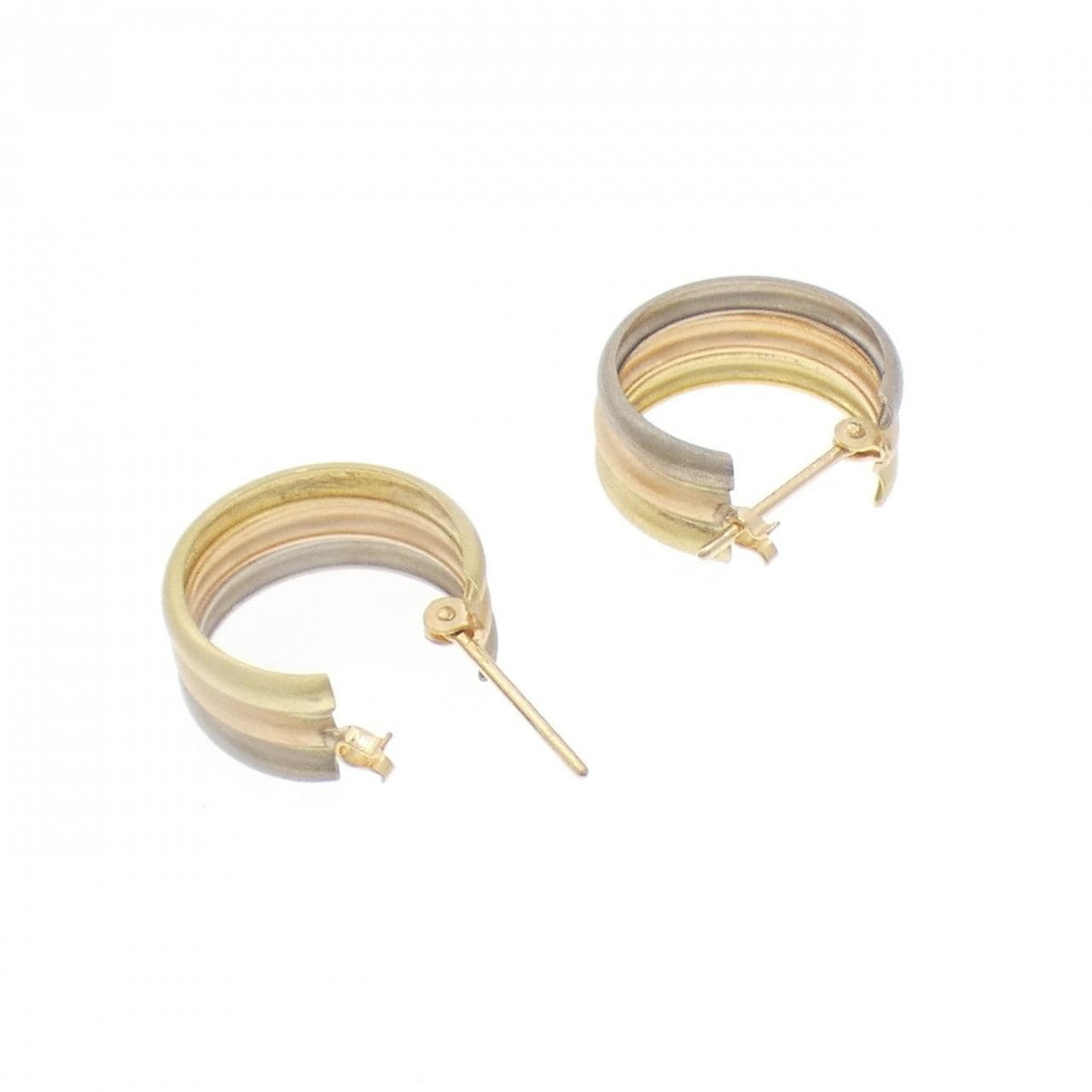 K18スリーカラー ピアス