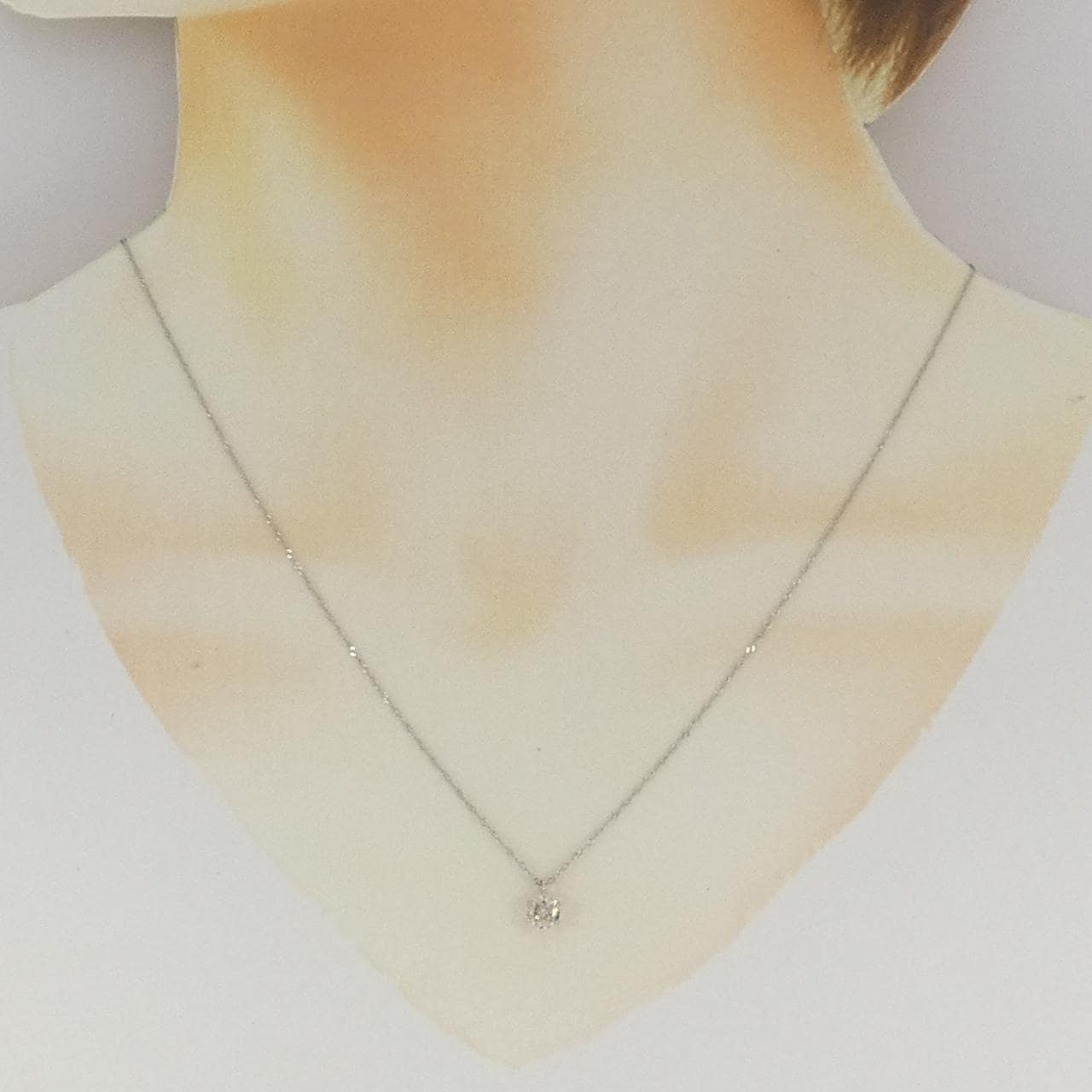 PT900/PT850 ソリティア ダイヤモンド ネックレス 0.40CT
