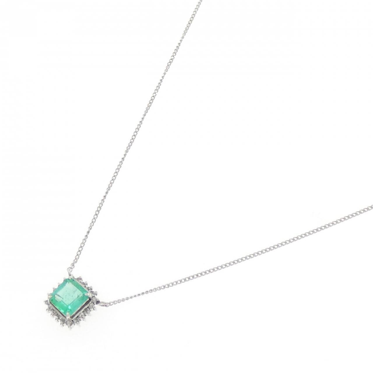 PT850 エメラルド ネックレス 0.70CT