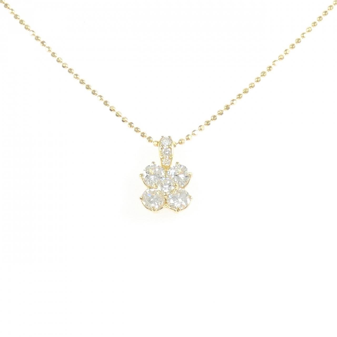 K18YG フラワー ダイヤモンド ネックレス 1.00CT
