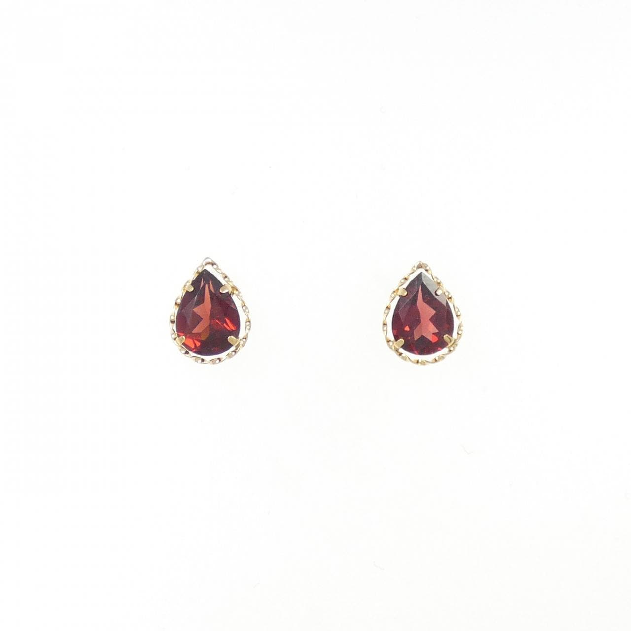 K18YG Garnet Earrings 2.20CT