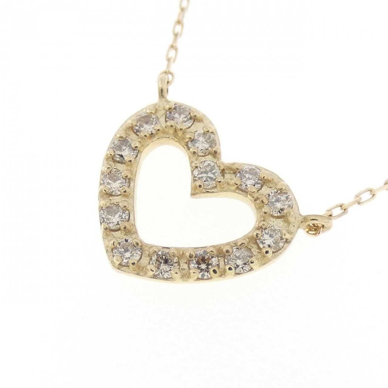 【新品】K10YG ハート ダイヤモンド ネックレス 0.10CT