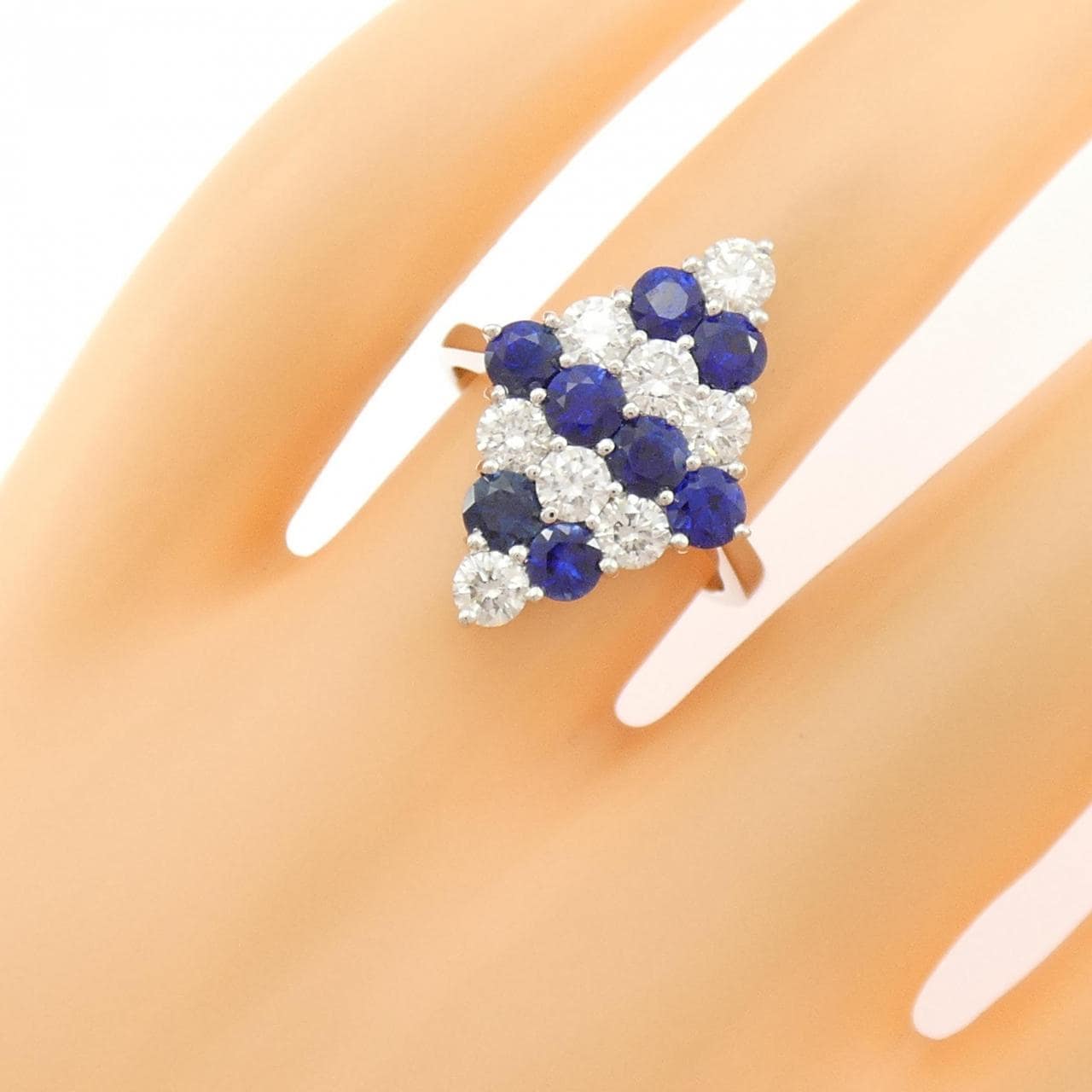 K18WG サファイヤ リング 1.74CT