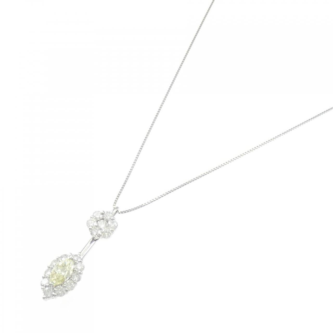 PT900/PT850 ダイヤモンド ネックレス 0.780CT LY VS2 マーキスカット