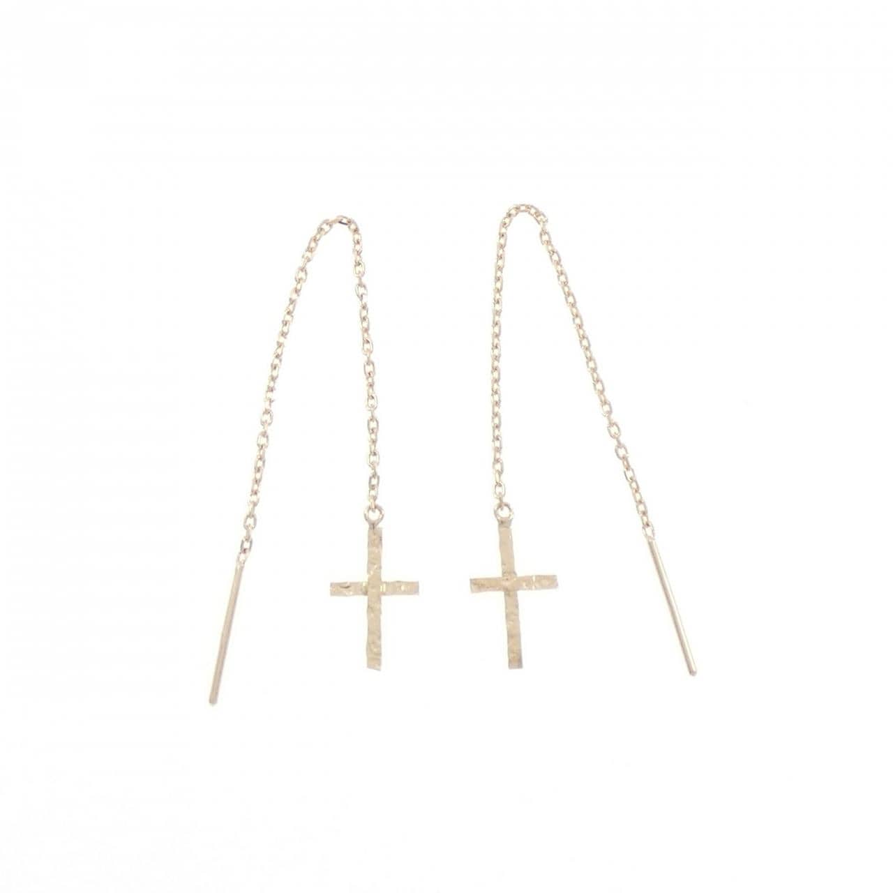 K10YG クロス ピアス