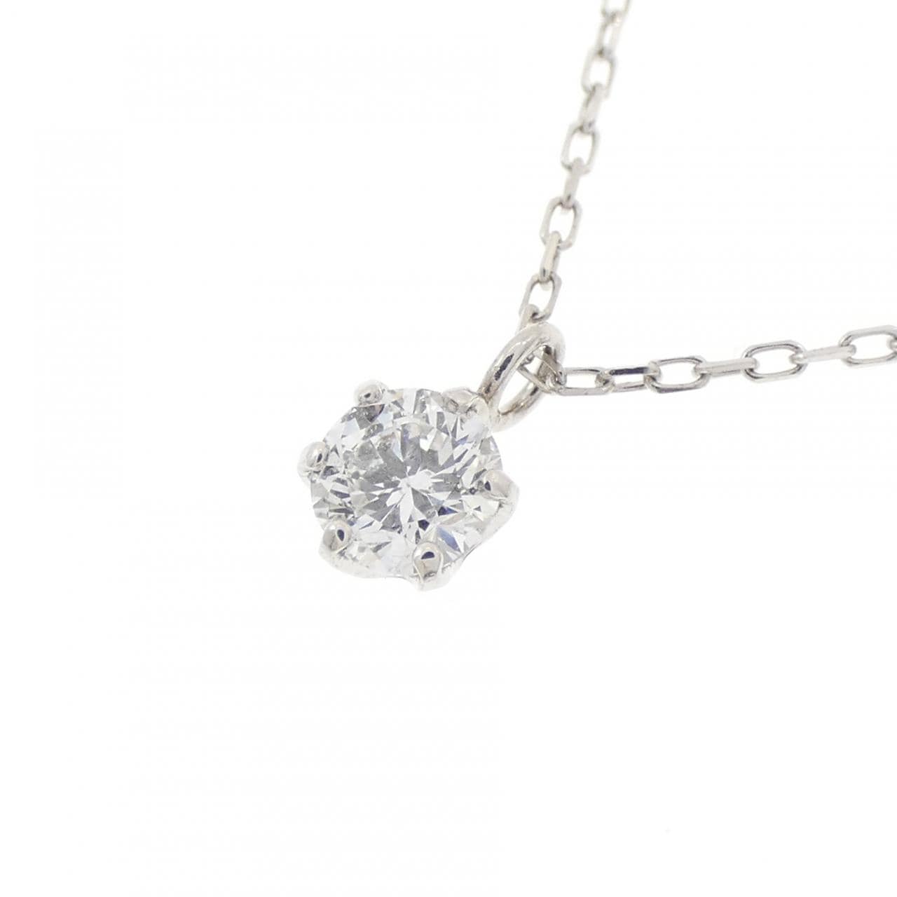 PT900/PT850 ソリティア ダイヤモンド ネックレス 0.20CT
