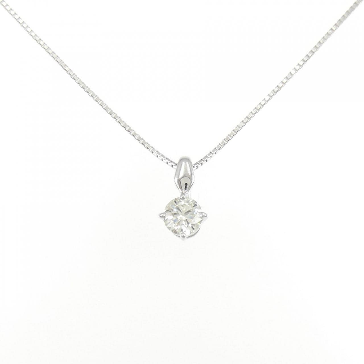 K18WG Solitaire Diamond Necklace 0.50CT