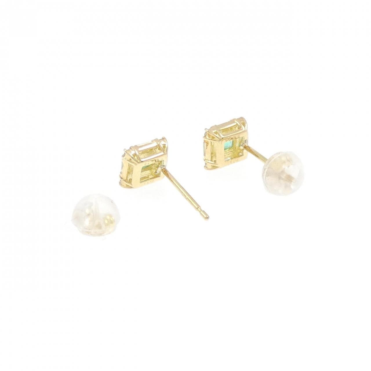 [BRAND NEW] K18YG Emerald Earrings 0.21CT