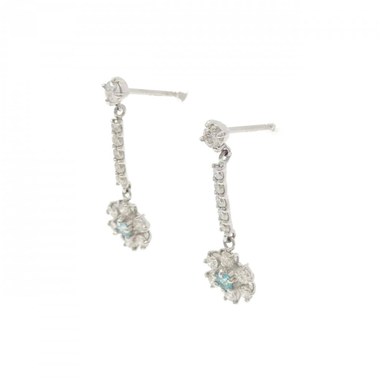 【新品】PT900 フラワー トルマリン ピアス 0.08CT