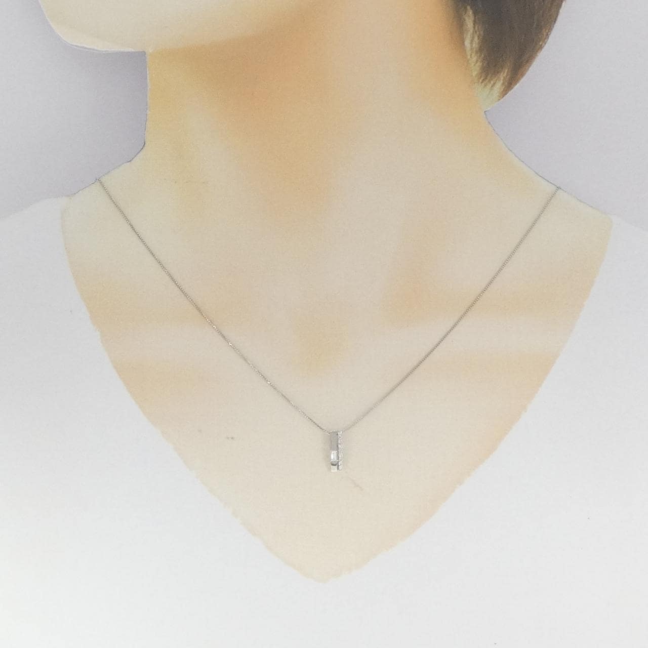 【新品】PT900/PT850 ダイヤモンド ネックレス 0.12CT