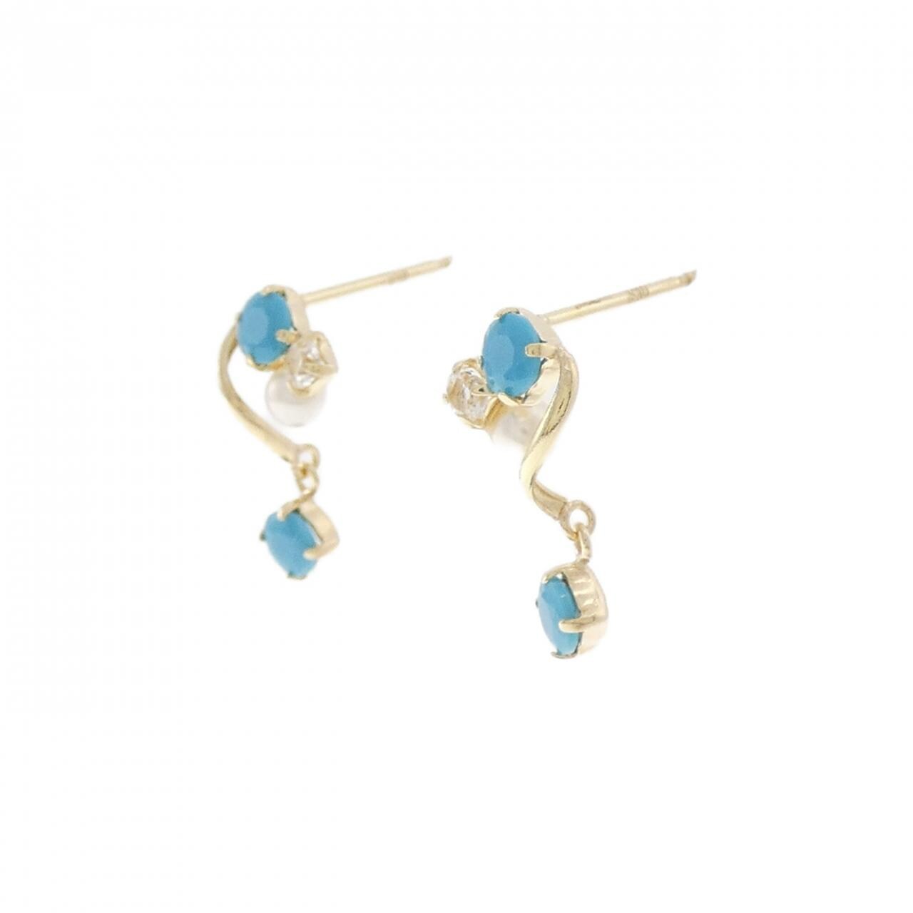 【新品】K10YG カラーストーン ピアス