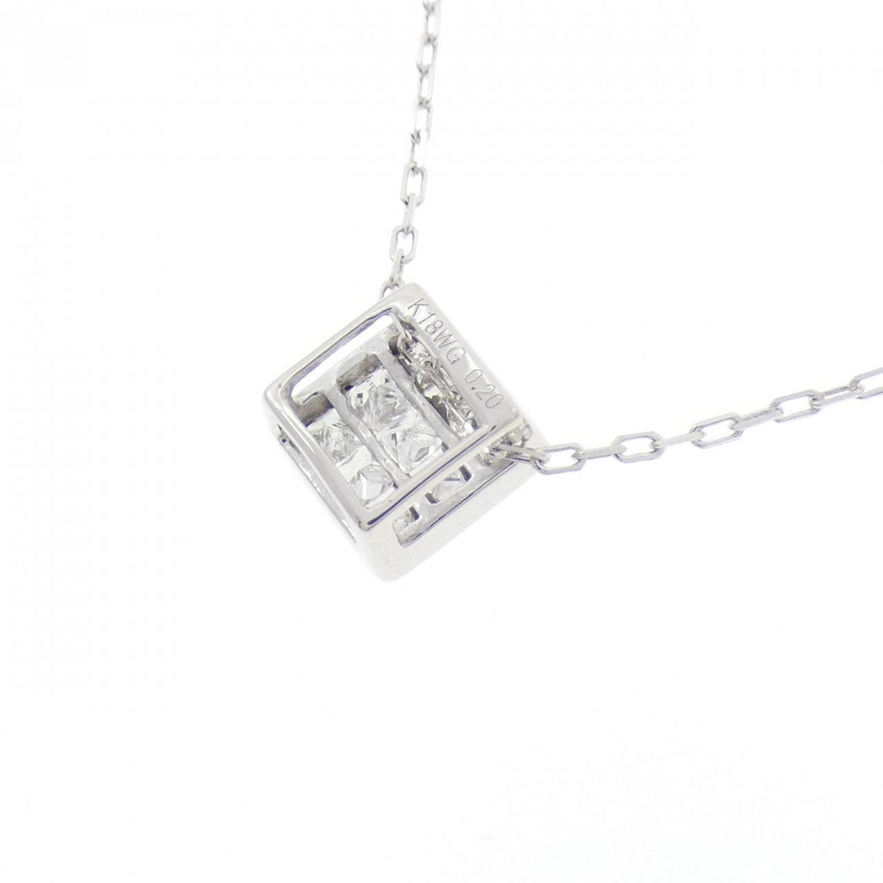 K18WG ダイヤモンド ネックレス 0.20CT