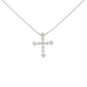 K18WG クロス ダイヤモンド ネックレス 1.05CT