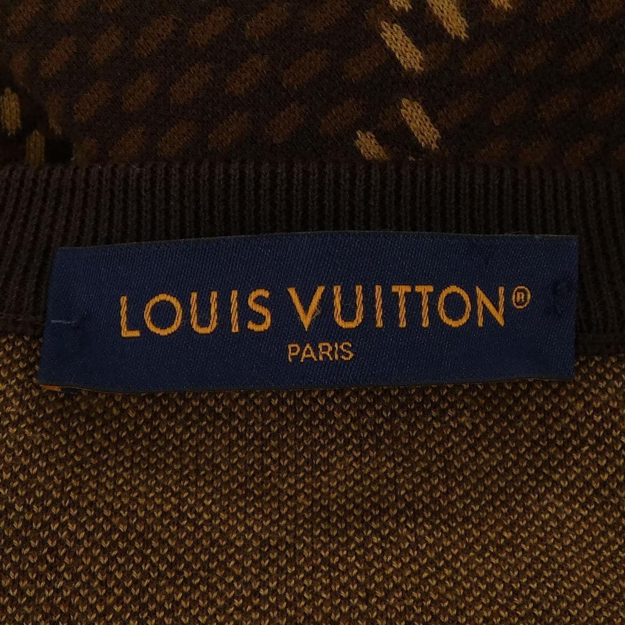 ルイヴィトン LOUIS VUITTON ショートスリーブコットンダミエクルーネックウィズストラスLVパッチ HQN63WAUR ニット