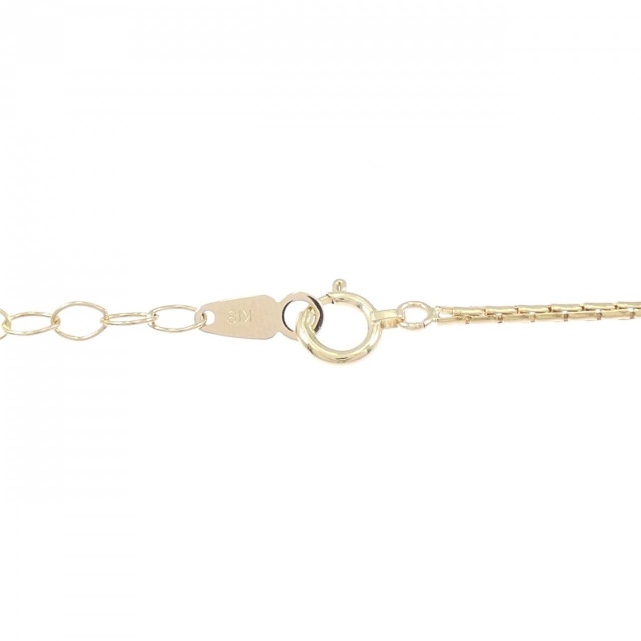 18K Yellow Gold Emerald Necklace 0.55CT