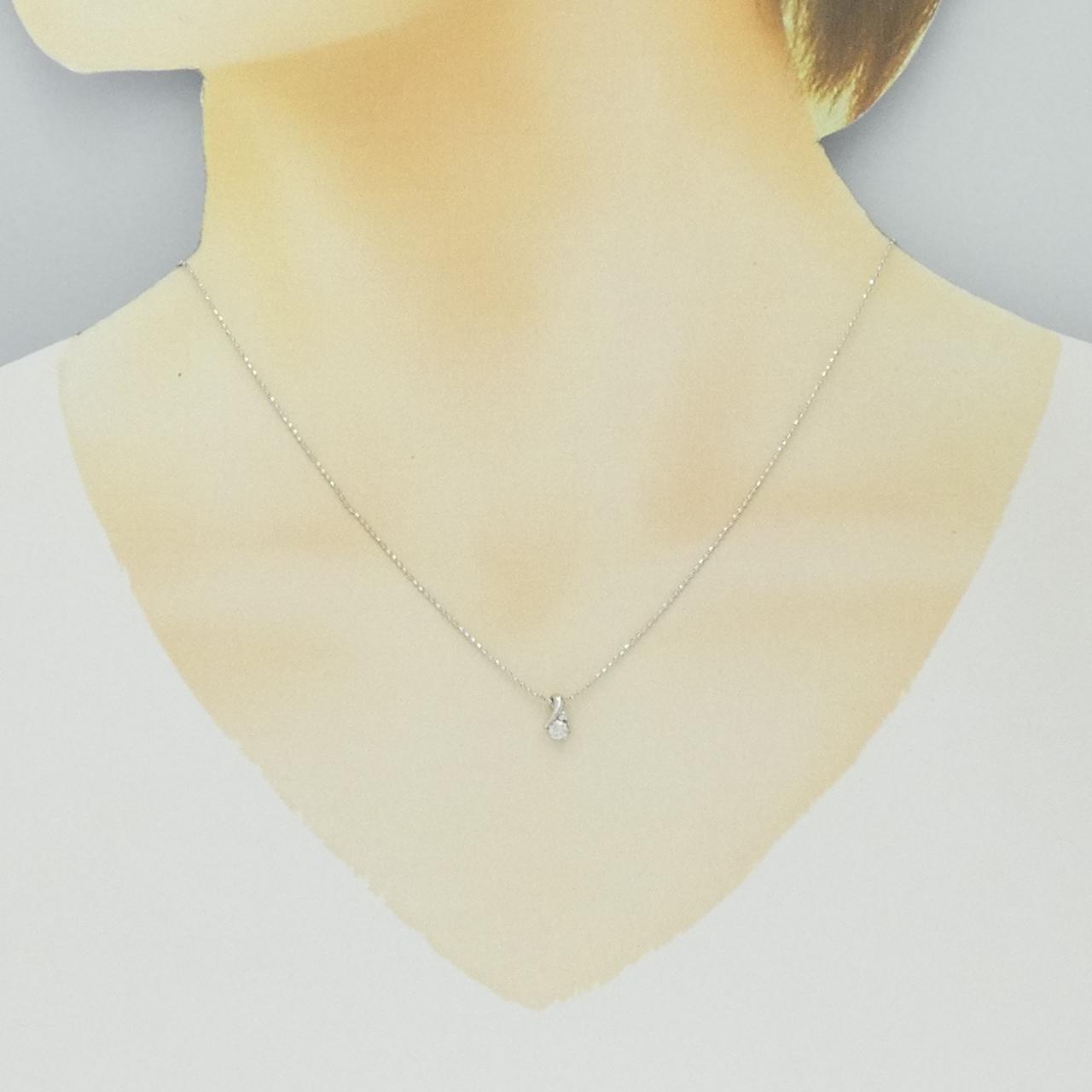 K18WG ダイヤモンド ネックレス 0.11CT