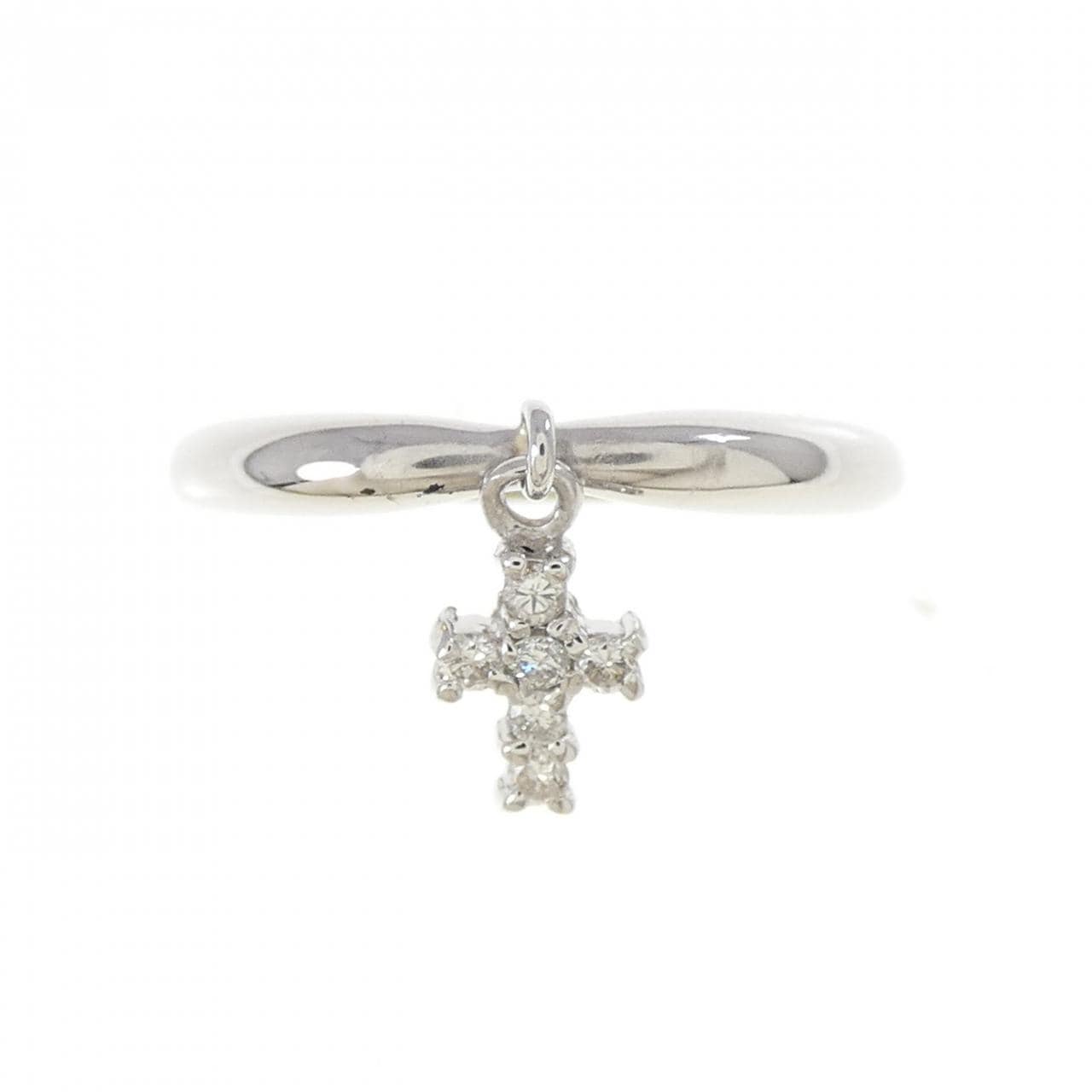 PT900 クロス ダイヤモンド リング 0.08CT