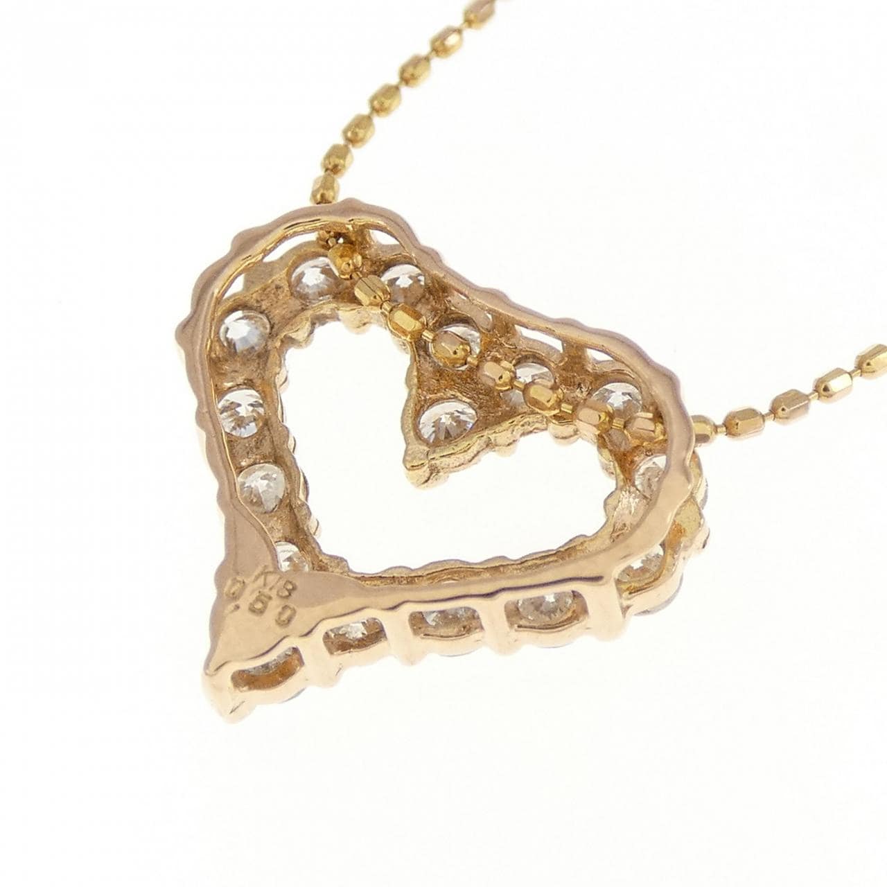 K18PG ハート ダイヤモンド ネックレス 0.50CT