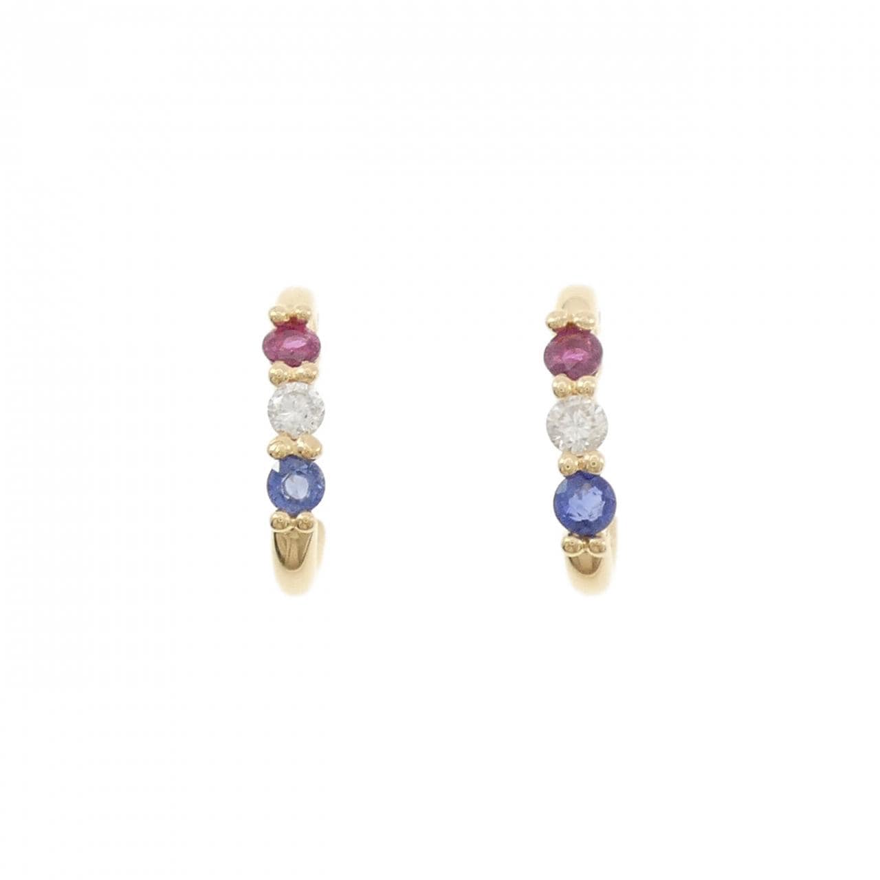 K18YG カラーストーン ピアス