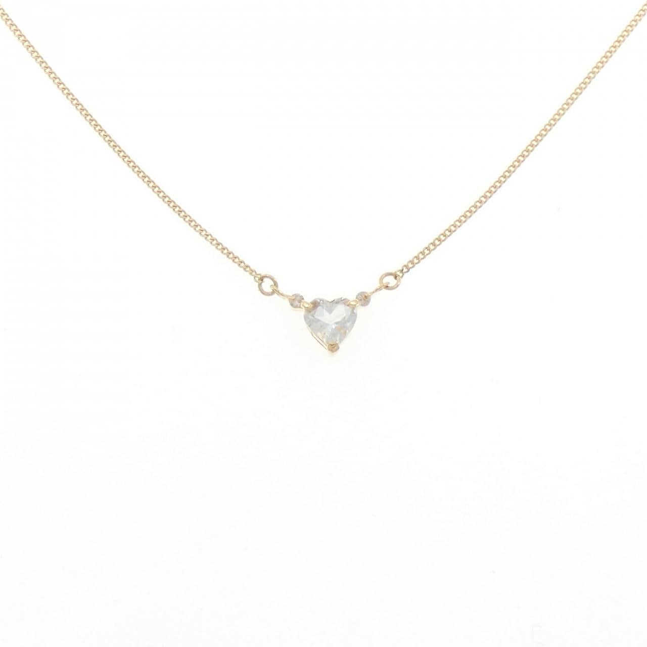 K18YG ハート アクアマリン ネックレス