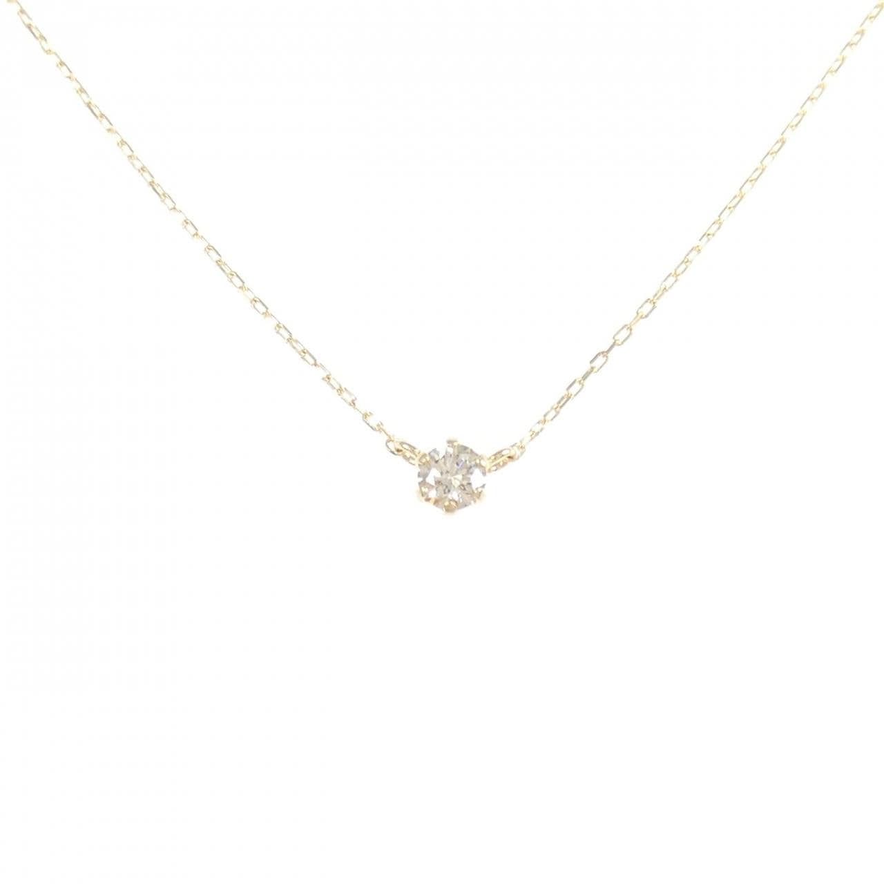 K10YG ソリティア ダイヤモンド ネックレス 0.1CT