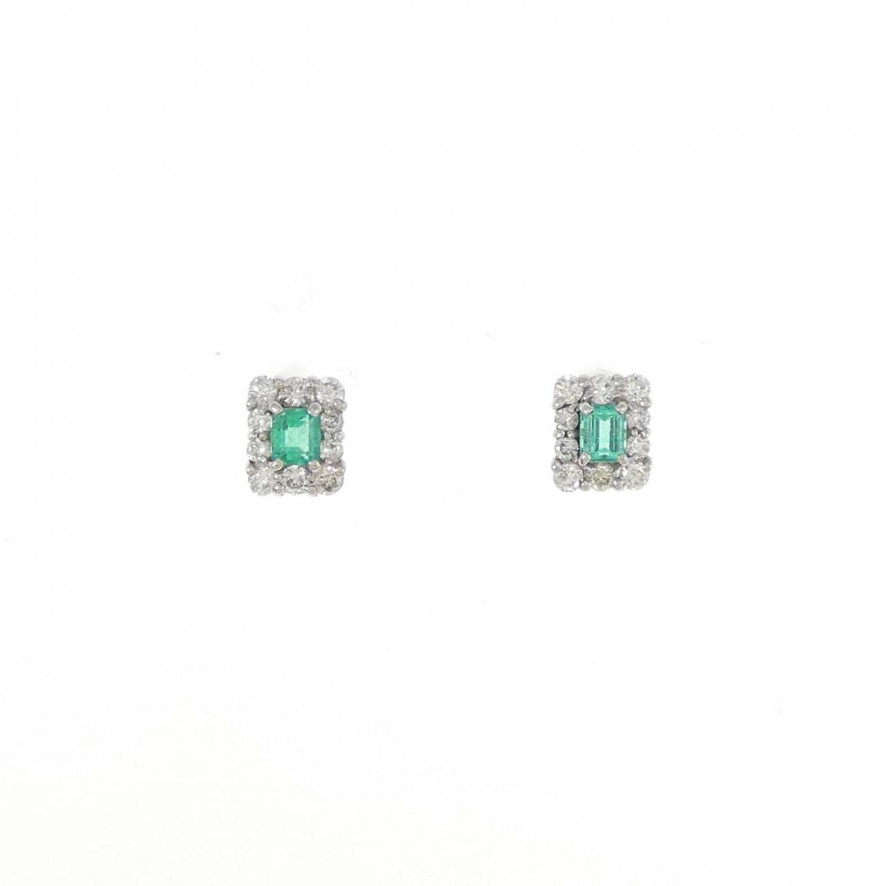 [BRAND NEW] PT Emerald Earrings 0.12CT