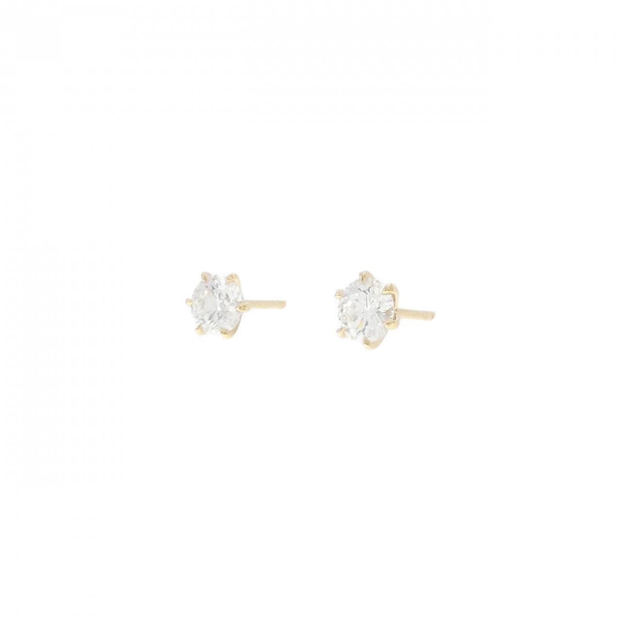 【リメイク】K18YG/ST ダイヤモンド ピアス 0.400CT 0.410CT F-G SI1-2 EXT