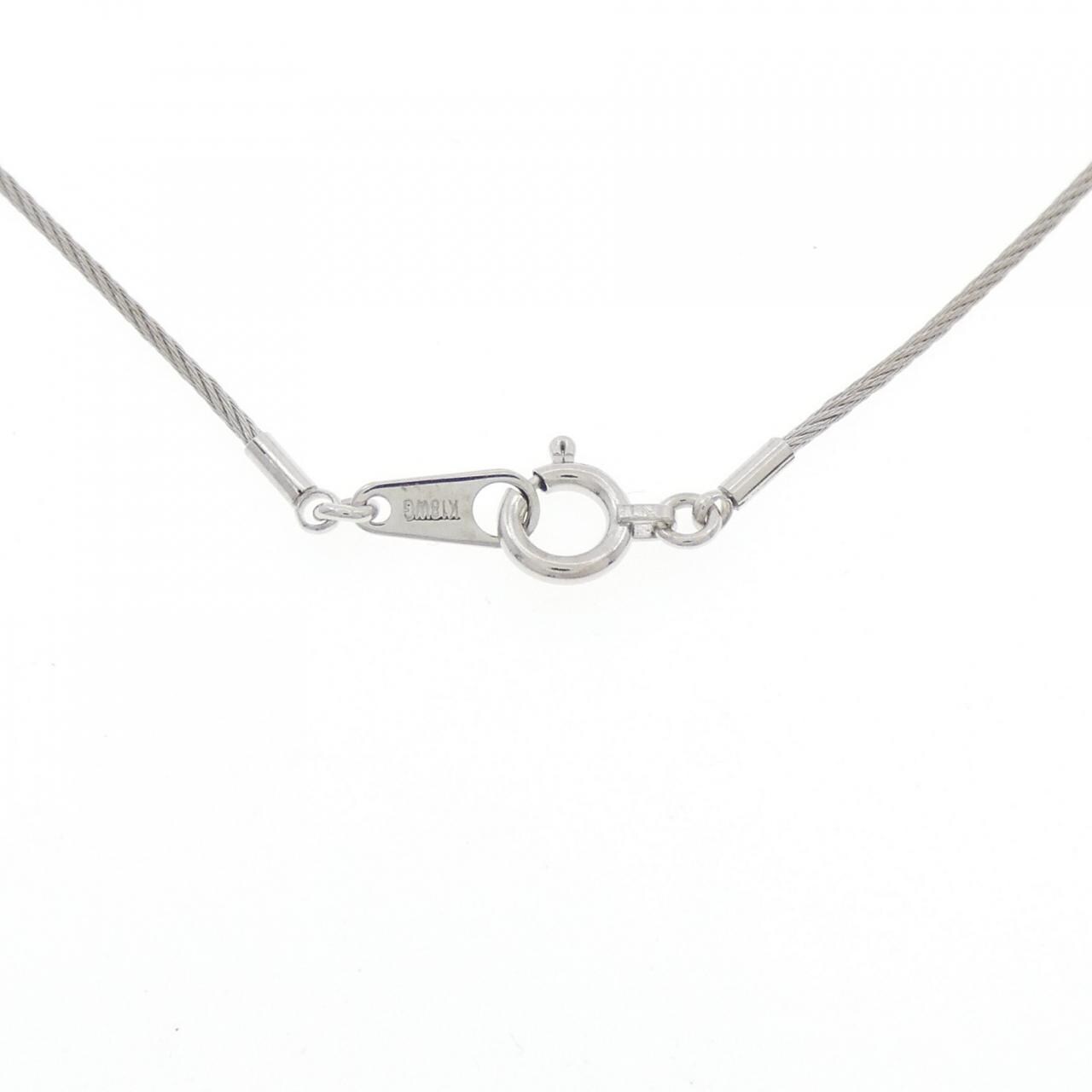 K18WG フラワー ダイヤモンド ネックレス 0.035CT