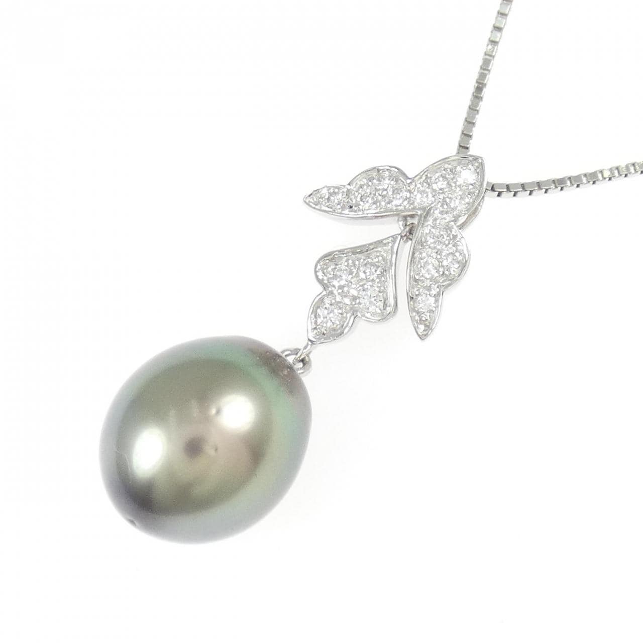 PT900/PT850 黒蝶パール ネックレス