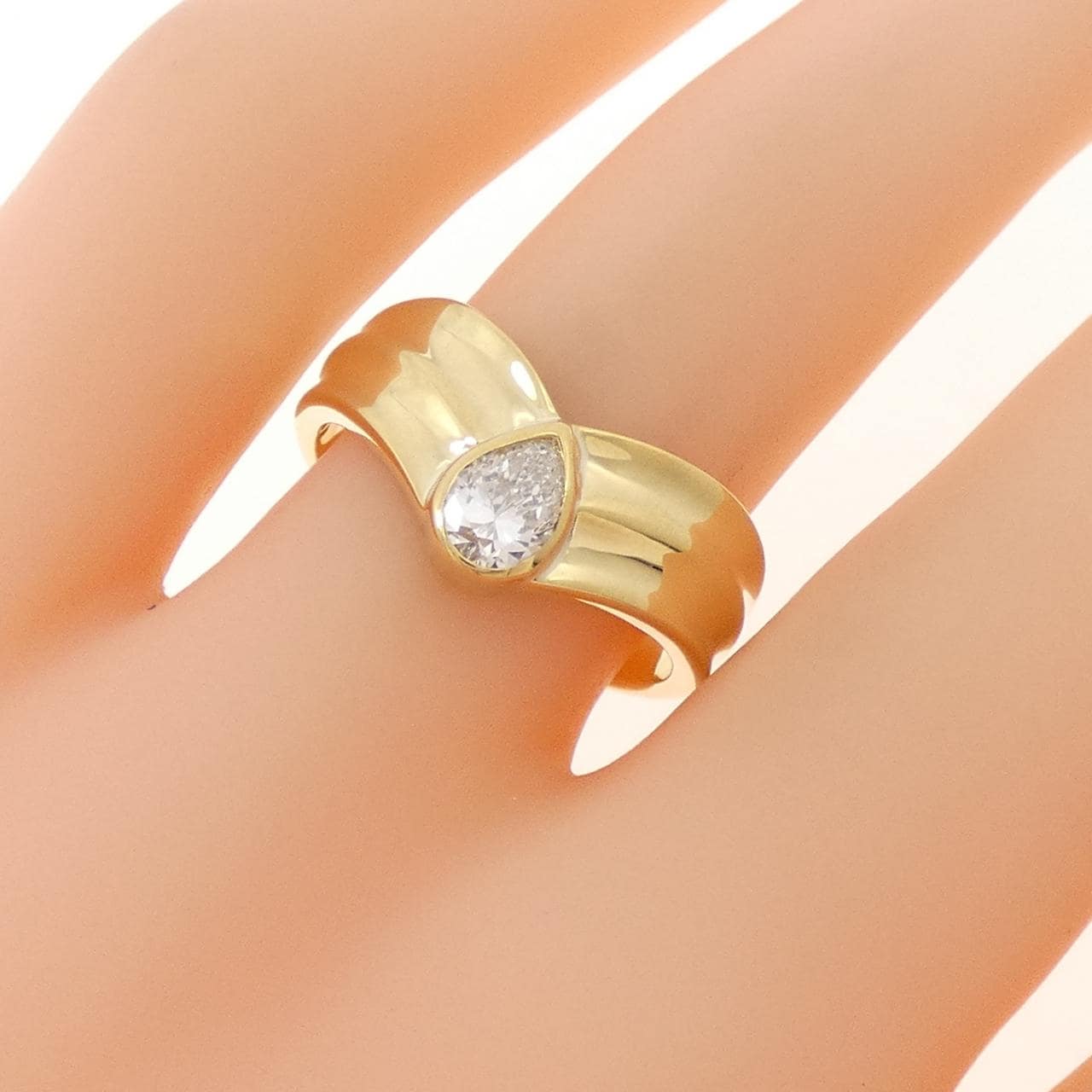 K18YG ダイヤモンド リング 0.389CT