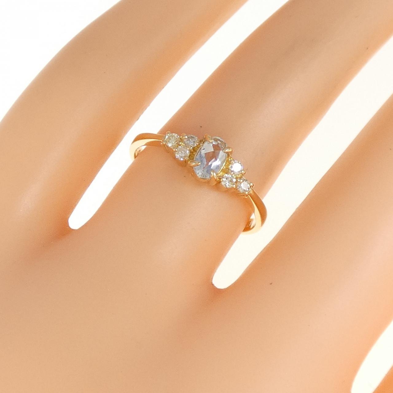 K18YG アクアマリン リング 0.24CT