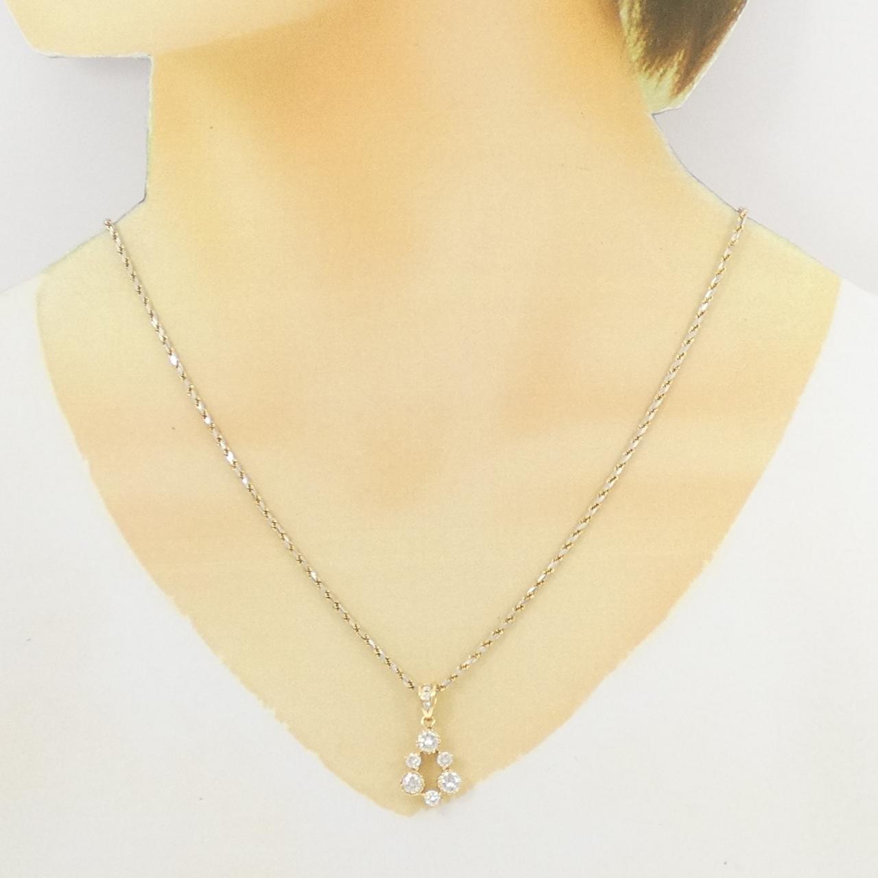 K18YG/750YG/750WG ダイヤモンド ネックレス 1.03CT