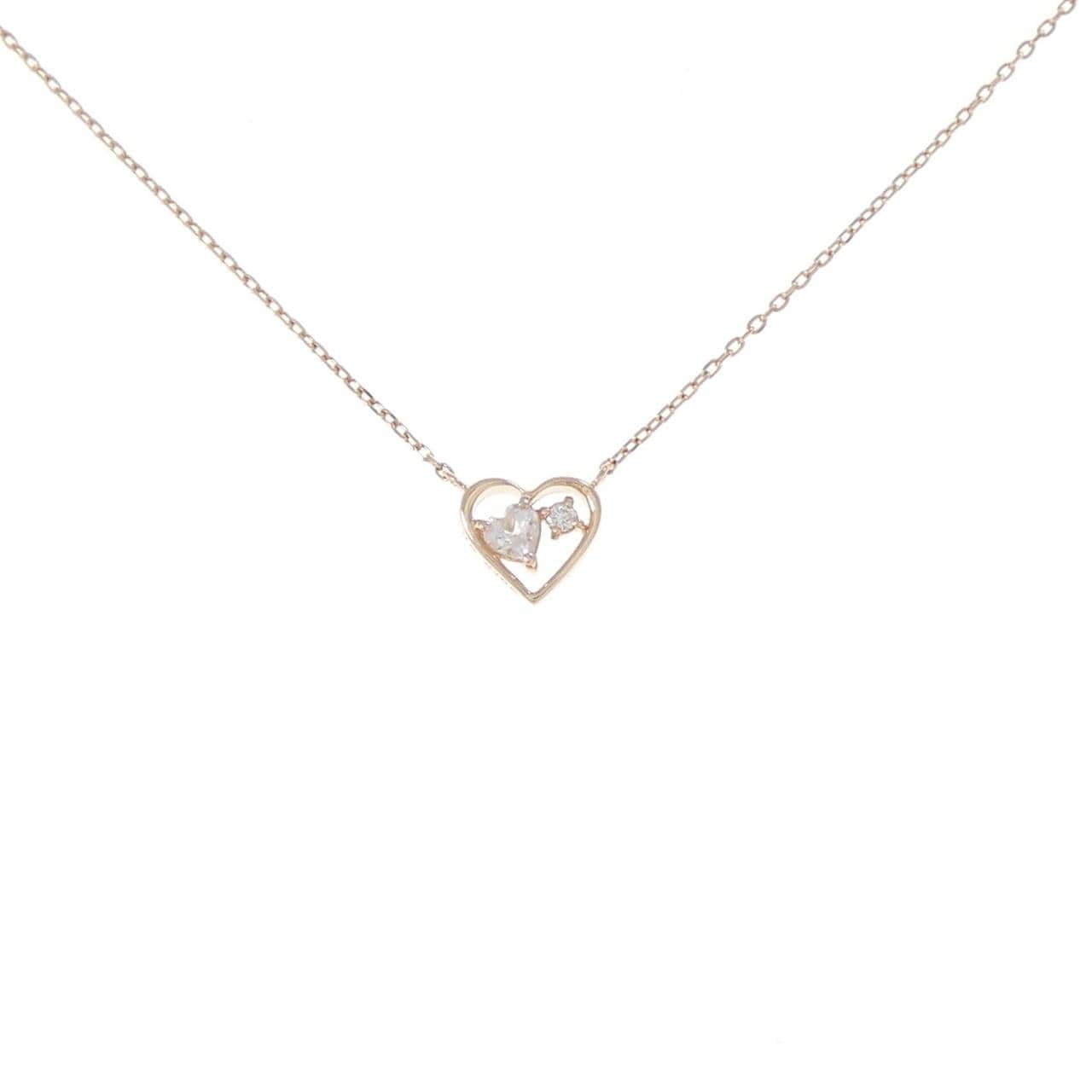 K10PG ハート ホワイトトパーズ ネックレス