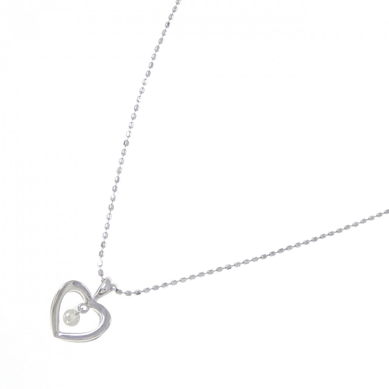K18WG ハート ダイヤモンド ネックレス 0.05CT