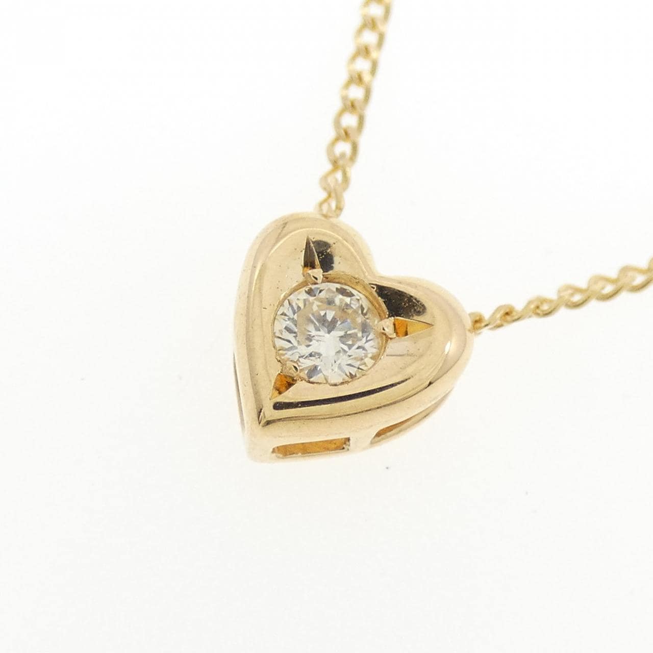 K18YG ハート ダイヤモンド ネックレス 0.11CT