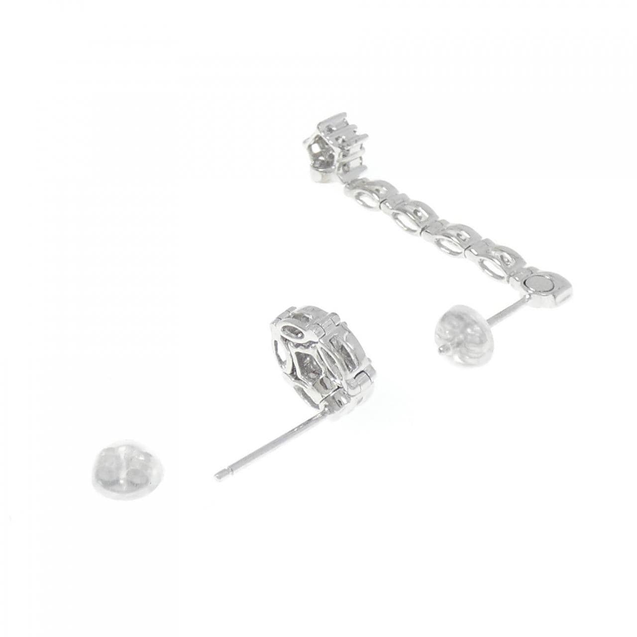 K18WG 2WAY鑽石耳環 0.50CT