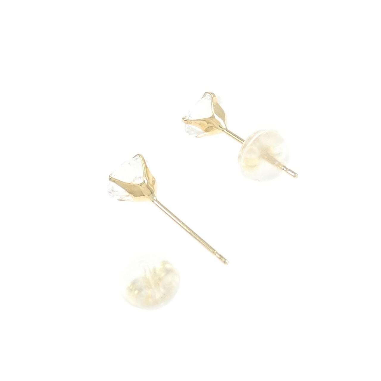 K18YG cubic earrings