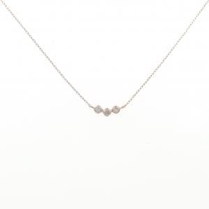 K18PG スリーストーン ダイヤモンド ネックレス