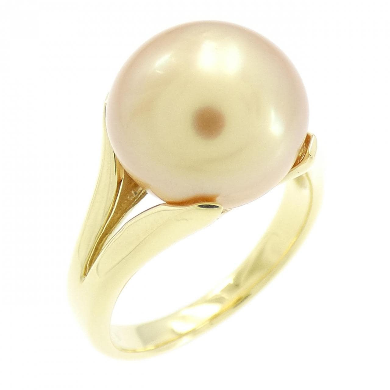 K18YG White Butterfly Pearl ring 11.3mm