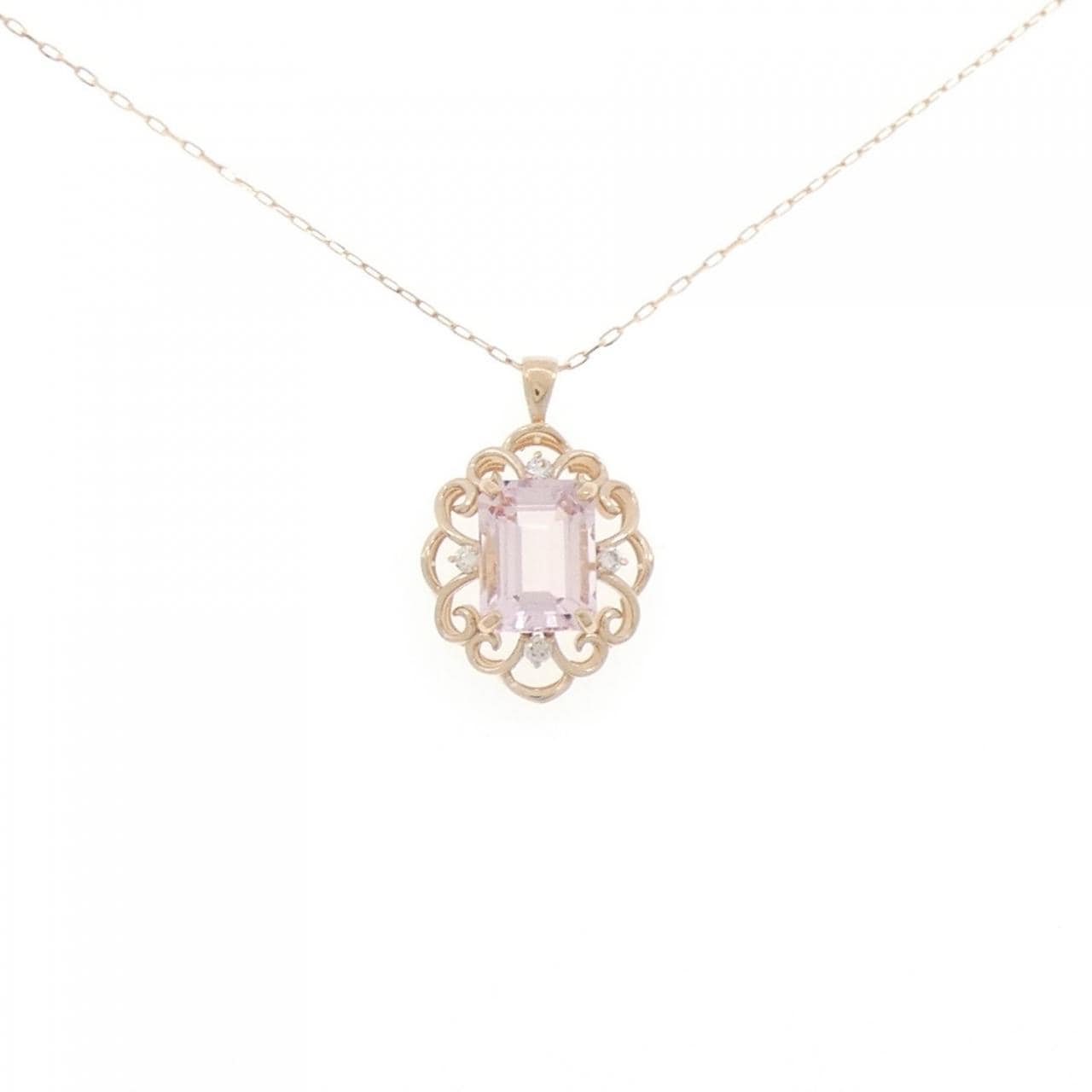 [BRAND NEW] K18PG Morganite Necklace 2.10CT