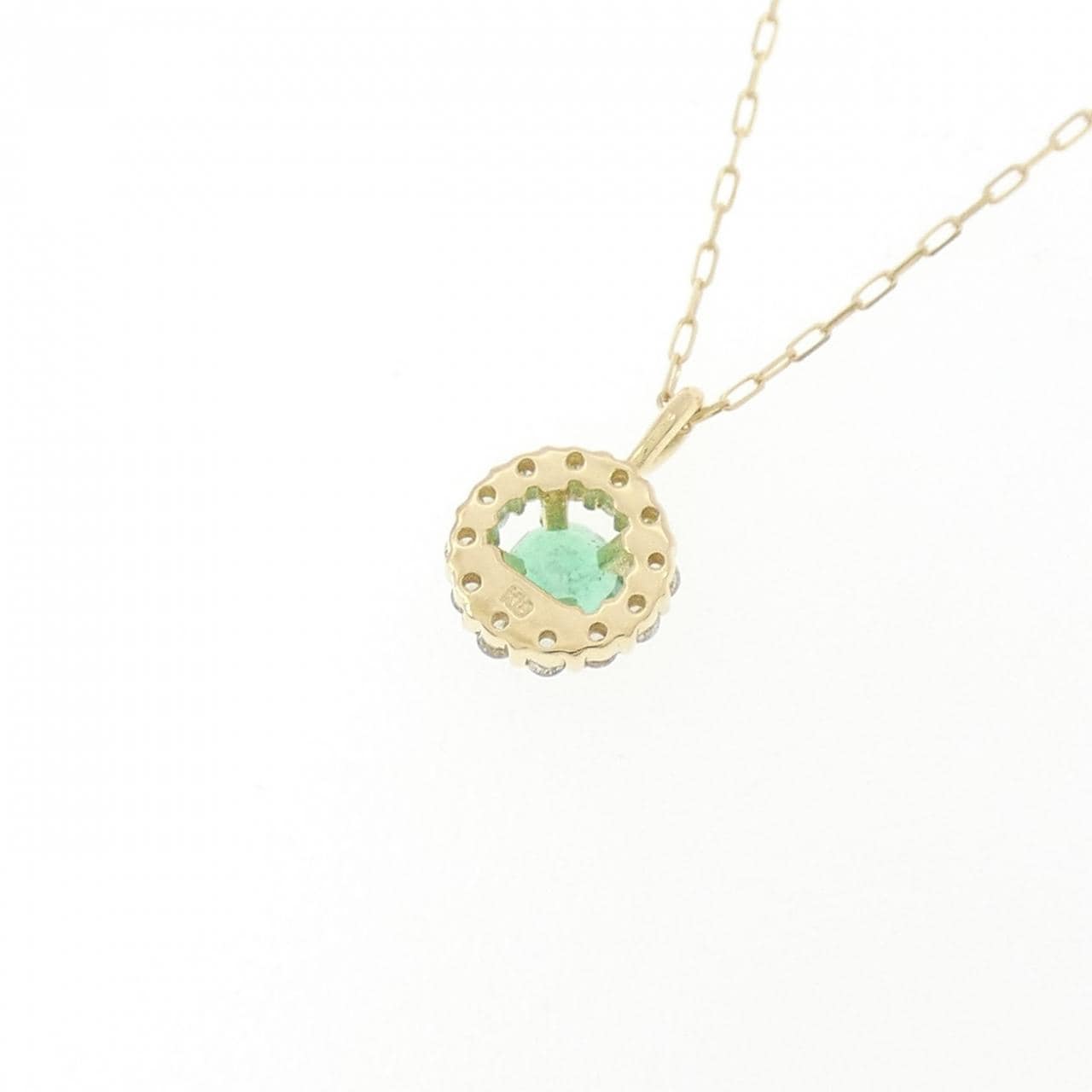 【新品】18K黃金祖母綠項鍊 0.08克拉